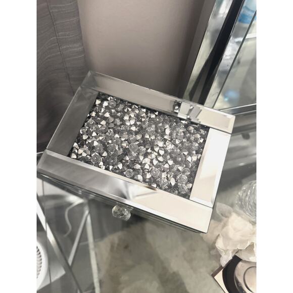 Luxury Glam Mirrored Vanity Organizer – Velvet Interior Makeup Drawer - Picture 9 of 14